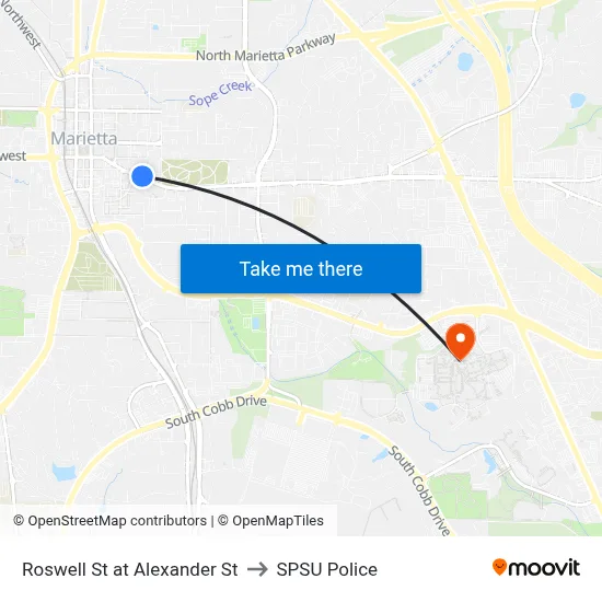Roswell St at Alexander St to SPSU Police map