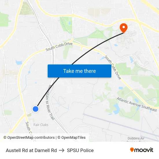 Austell Rd at Darnell Rd to SPSU Police map