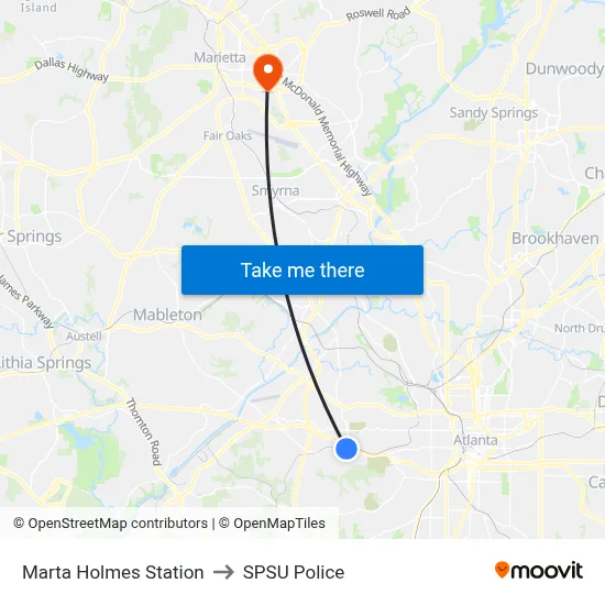 Marta Holmes Station to SPSU Police map