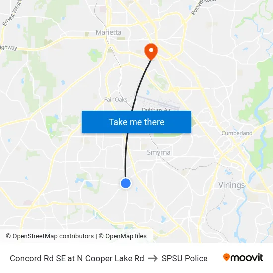 Concord Rd SE at N Cooper Lake Rd to SPSU Police map