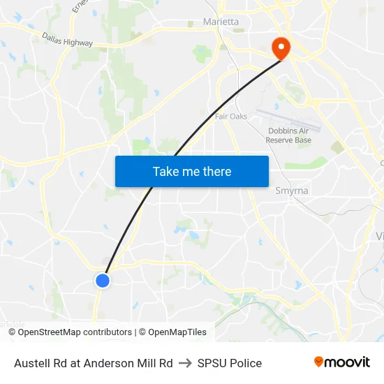 Austell Rd at Anderson Mill Rd to SPSU Police map