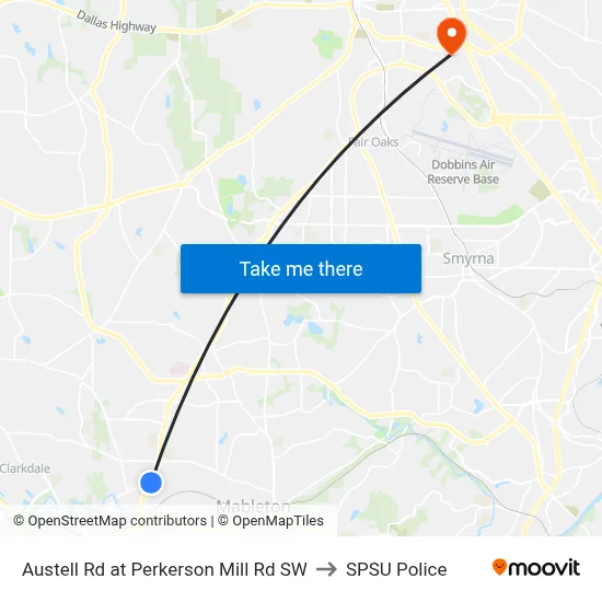 Austell Rd at Perkerson Mill Rd SW to SPSU Police map