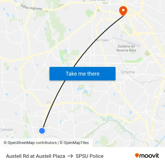 Austell Rd at Austell Plaza to SPSU Police map