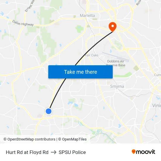 Hurt Rd at Floyd Rd to SPSU Police map