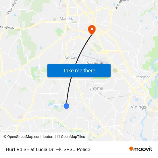 Hurt Rd SE at Lucia Dr to SPSU Police map