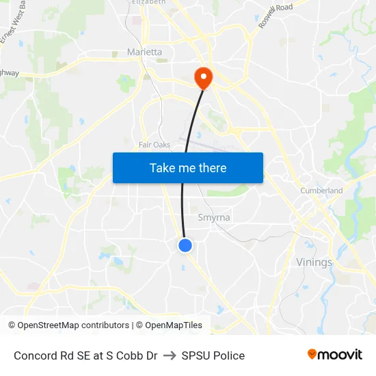 Concord Rd SE at S Cobb Dr to SPSU Police map