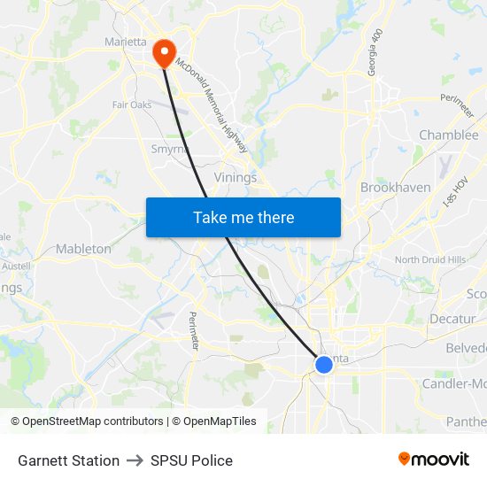 Garnett Station to SPSU Police map