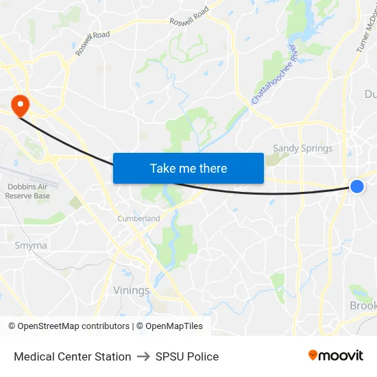 Medical Center Station to SPSU Police map