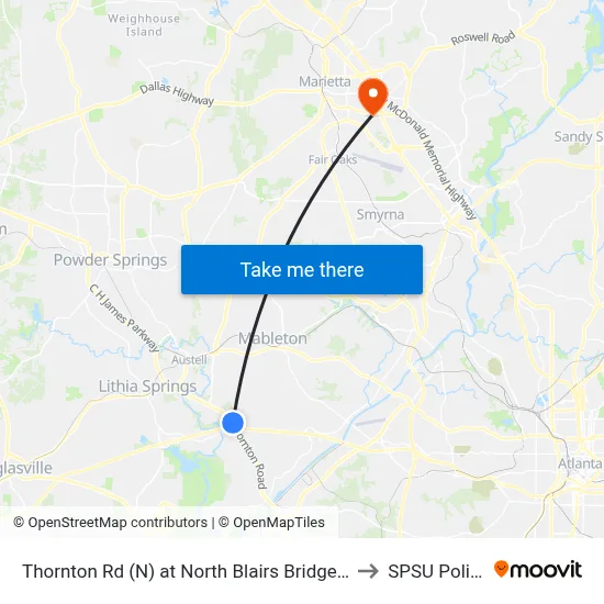 Thornton Rd (N) at North Blairs Bridge Rd to SPSU Police map
