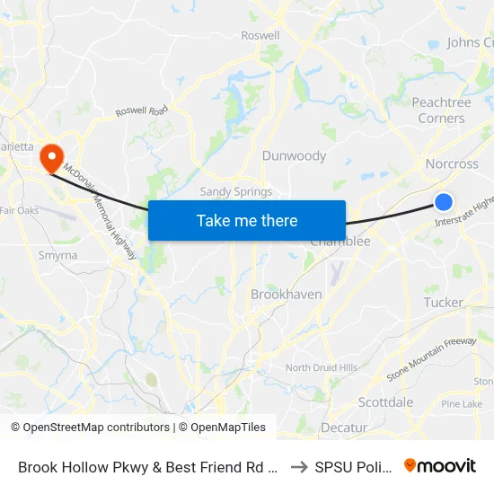 Brook Hollow Pkwy & Best Friend Rd Ob to SPSU Police map
