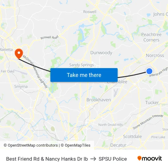 Best Friend Rd & Nancy Hanks Dr Ib to SPSU Police map