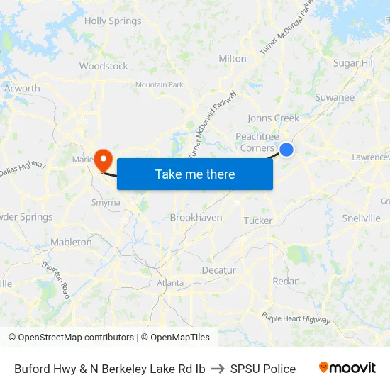 Buford Hwy & N Berkeley Lake Rd Ib to SPSU Police map