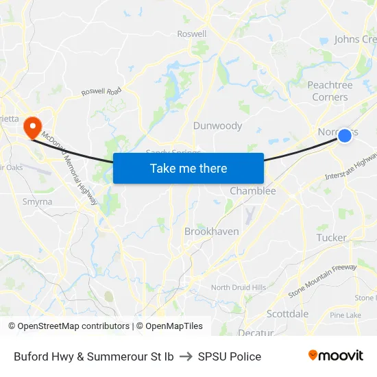 Buford Hwy & Summerour St Ib to SPSU Police map