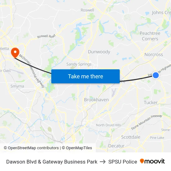 Dawson Blvd & Gateway Business Park to SPSU Police map