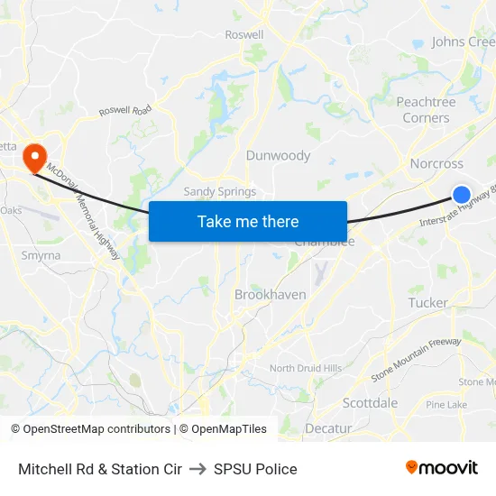Mitchell Rd & Station Cir to SPSU Police map