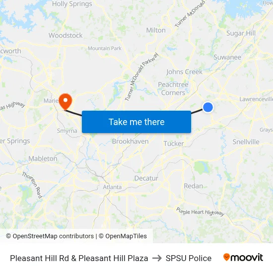 Pleasant Hill Rd & Pleasant Hill Plaza to SPSU Police map