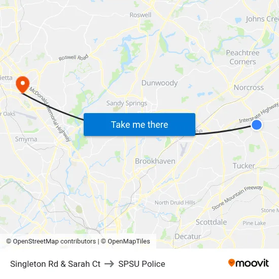 Singleton Rd & Sarah Ct to SPSU Police map