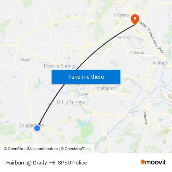 Fairburn @ Grady to SPSU Police map