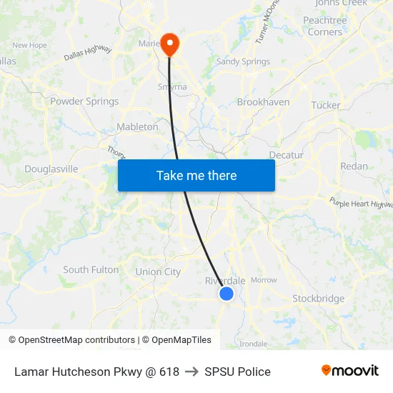 Lamar Hutcheson Pkwy @ 618 to SPSU Police map