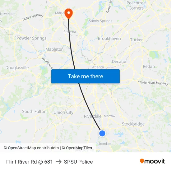 Flint River Rd @ 681 to SPSU Police map