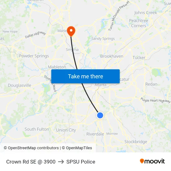 Crown Rd SE @ 3900 to SPSU Police map