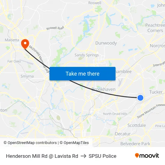 Henderson Mill Rd @ Lavista Rd to SPSU Police map