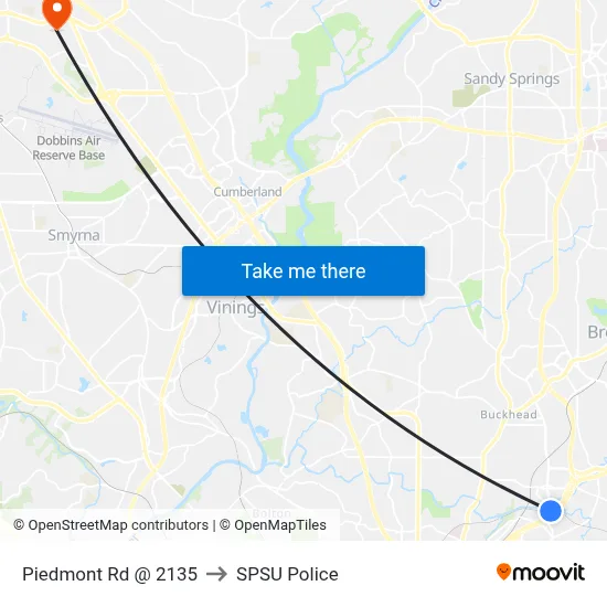 Piedmont Rd @ 2135 to SPSU Police map
