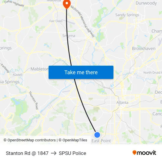 Stanton Rd @ 1847 to SPSU Police map