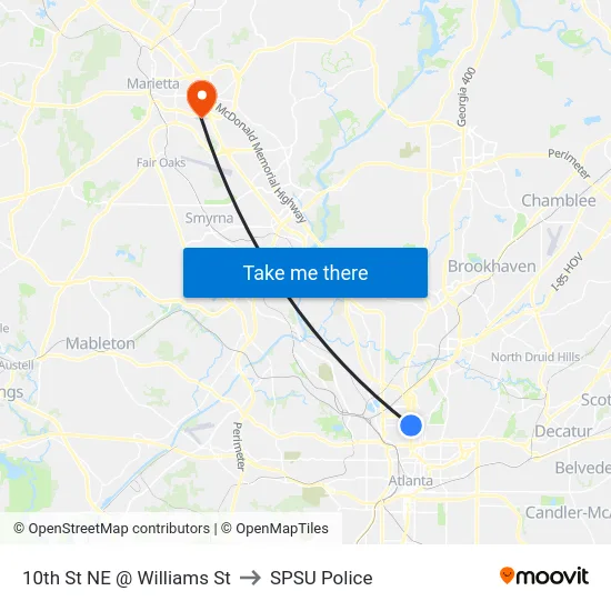 10th St NE @ Williams St to SPSU Police map