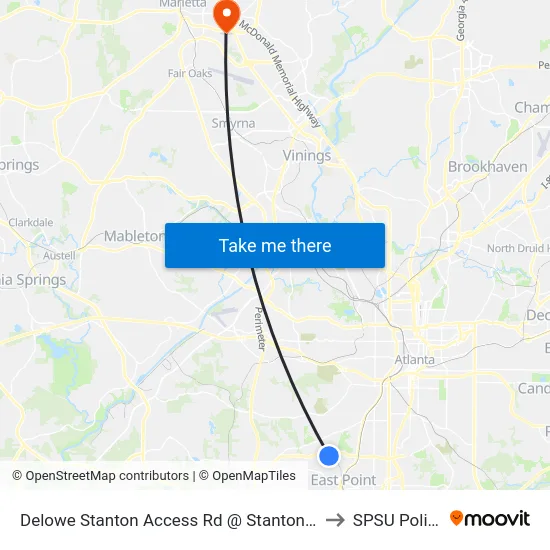 Delowe Stanton Access Rd @ Stanton Rd to SPSU Police map