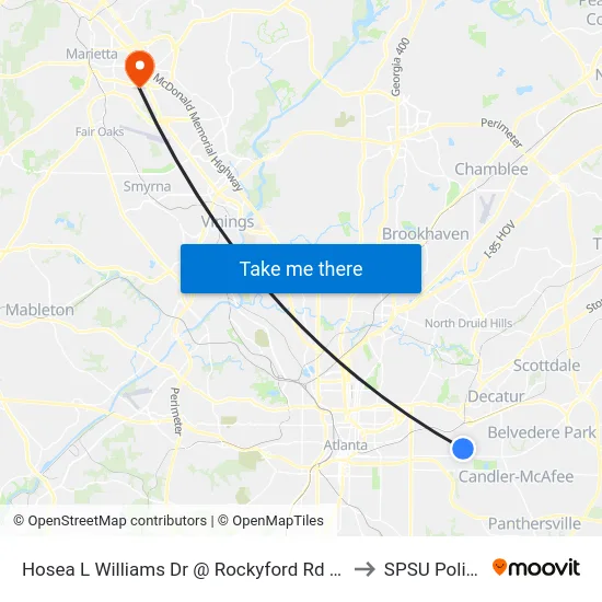 Hosea L Williams Dr @ Rockyford Rd SE to SPSU Police map