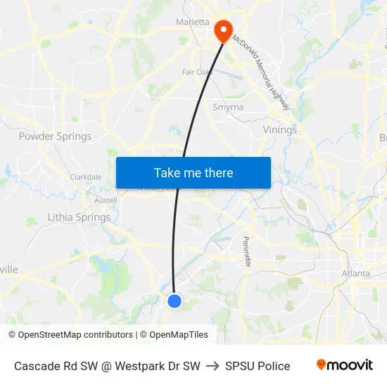 Cascade Rd SW @ Westpark Dr SW to SPSU Police map