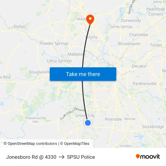 Jonesboro Rd @ 4330 to SPSU Police map