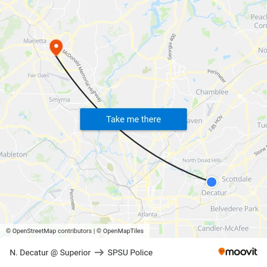N. Decatur @ Superior to SPSU Police map
