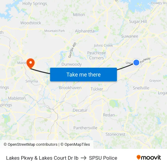 Lakes Pkwy & Lakes Court Dr Ib to SPSU Police map