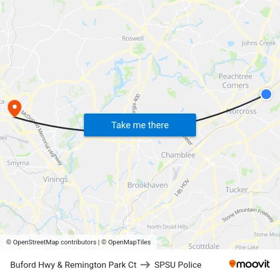 Buford Hwy & Remington Park Ct to SPSU Police map