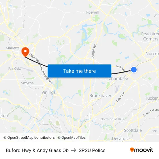 Buford Hwy & Andy Glass Ob to SPSU Police map