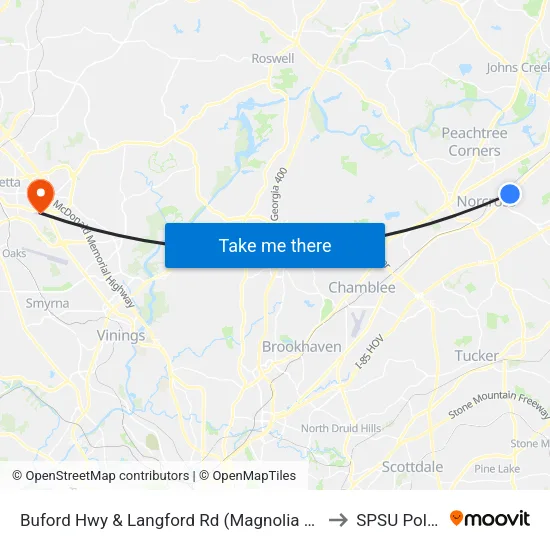 Buford Hwy & Langford Rd (Magnolia Plaza to SPSU Police map