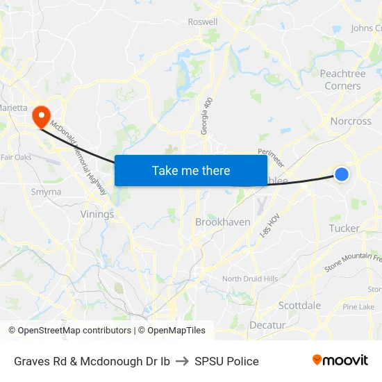 Graves Rd & Mcdonough Dr Ib to SPSU Police map