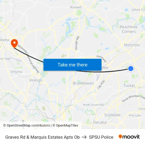 Graves Rd & Marquis Estates Apts Ob to SPSU Police map