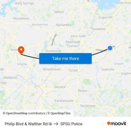 Philip Blvd & Walther Rd to SPSU Police map