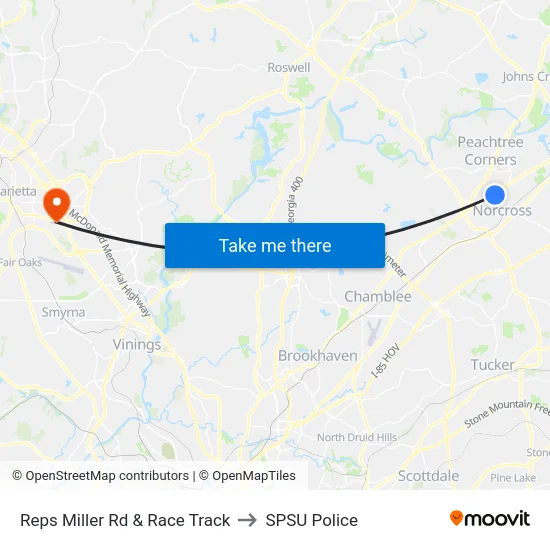 Reps Miller Rd & Race Track to SPSU Police map