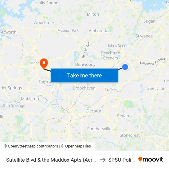 Satellite Blvd & the Maddox Apts (Across to SPSU Police map