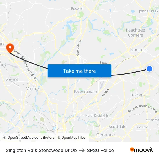Singleton Rd & Stonewood Dr Ob to SPSU Police map