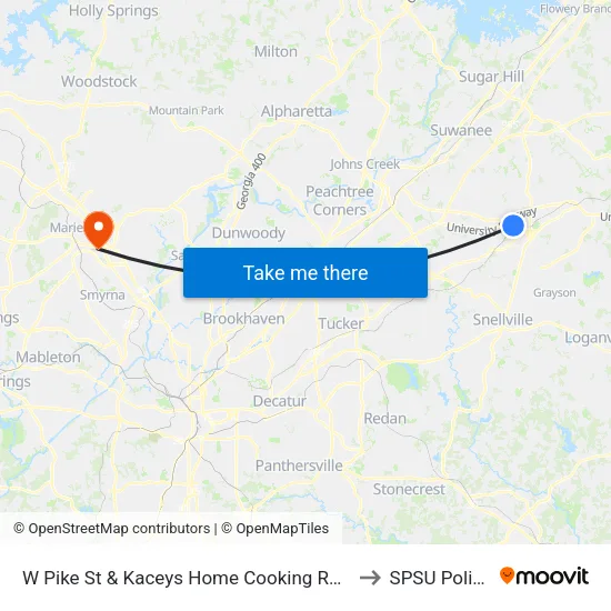 W Pike St & Kaceys Home Cooking Rest to SPSU Police map