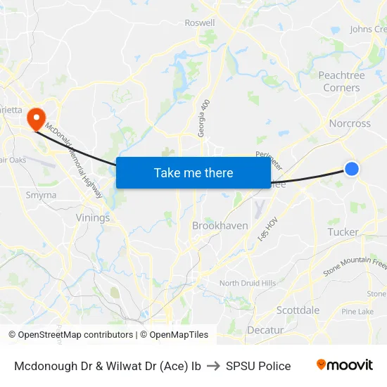 Mcdonough Dr & Wilwat Dr (Ace) Ib to SPSU Police map