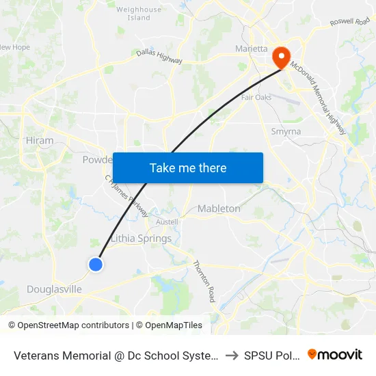 Veterans Memorial @ Dc School System Ob to SPSU Police map