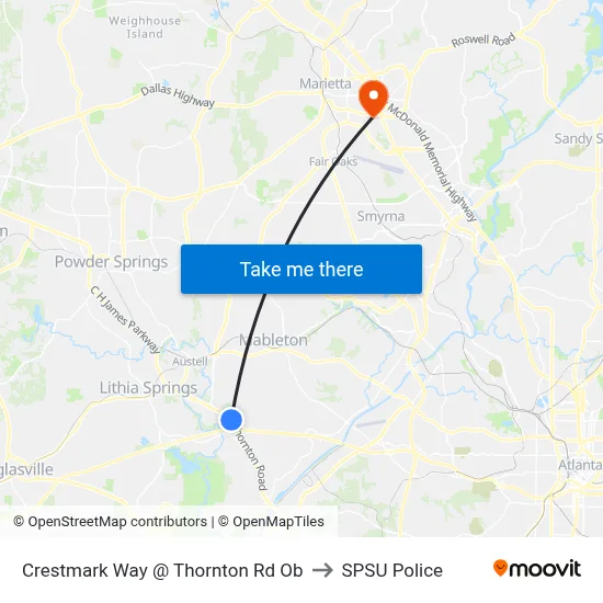 Crestmark Way @ Thornton Rd Ob to SPSU Police map