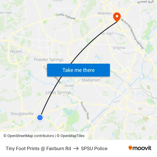 Tiny Foot Prints @ Fairburn Rd to SPSU Police map