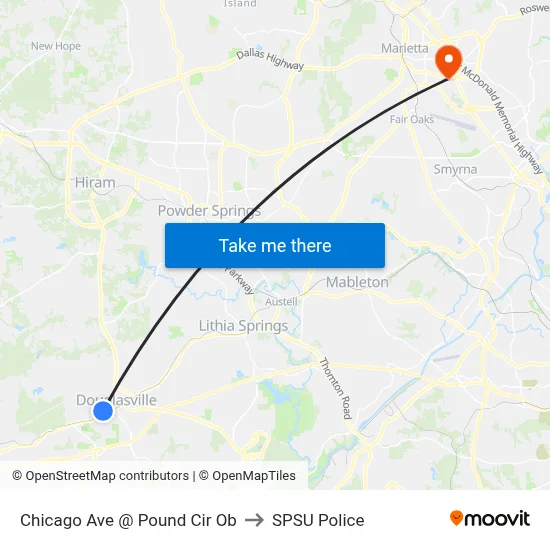 Chicago Ave @ Pound Cir Ob to SPSU Police map